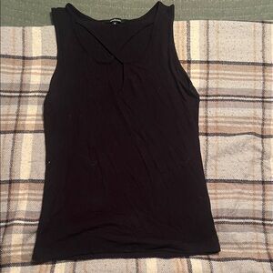 Ambiance Black Ribbed Tank Top